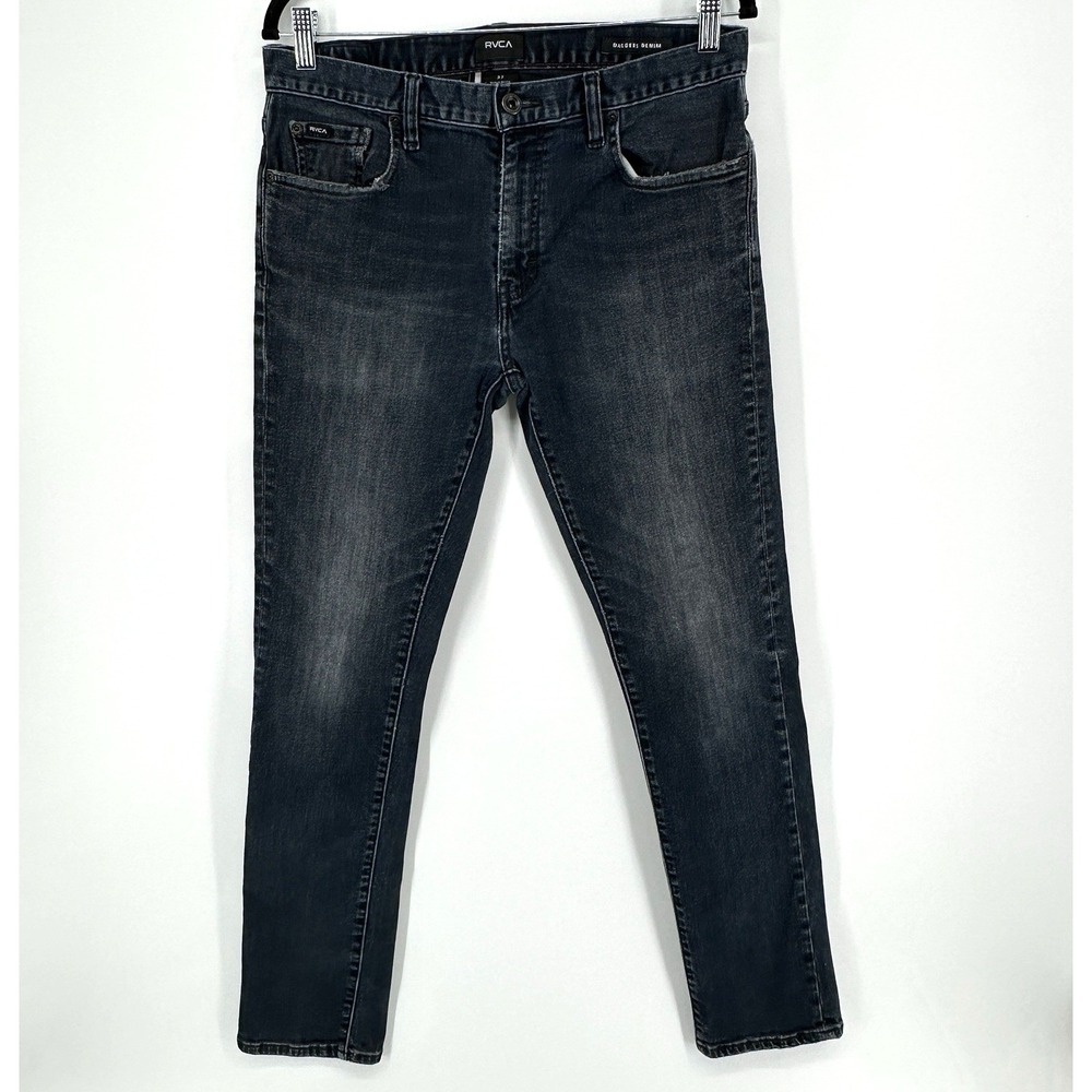 RVCA Daggers Slim Mens Jeans Size 32X30.5 Dark Wash Blue Denim